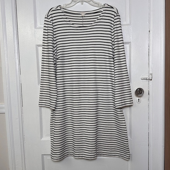 J. Crew Women’s Casual Stripe Dress Long Sleeve Knee Length Cotton Classic XL - Picture 3 of 17